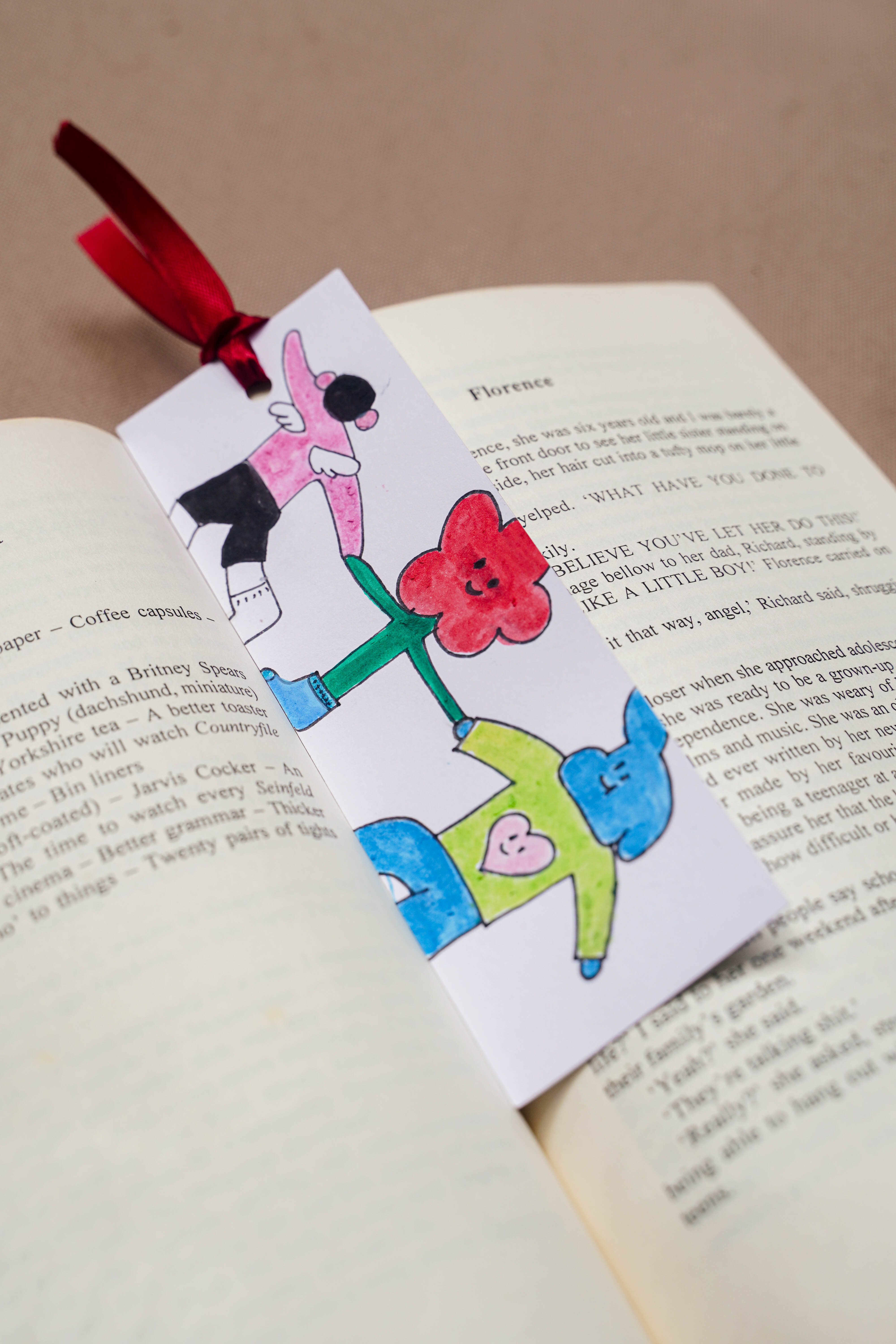 Bookmark placed inside a book